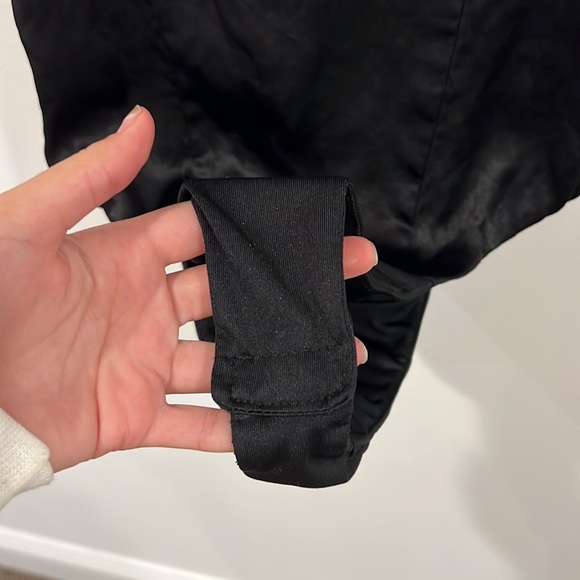 Zara Black Satin Effect thong Bodysuit size small - Picture 4 of 6